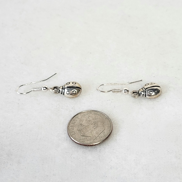 Lucky You Leaf Gold And Silver Metal Lady Bug Necklace & Earring Set - Picture 3 of 8